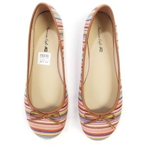 NWT American eagle Multicolor Striped Ballet Flats